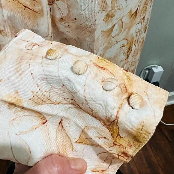 Shein MOTF Premium Gathered Mock Neck Blush Floral Blouse Top size small - Picture 13 of 16